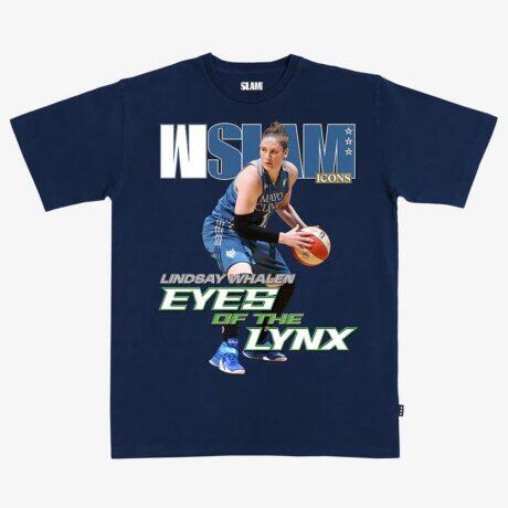 Lindsay Whalen Minnesota Lynx SLAM Unisex Court Origins Cover T-Shirt - Navy - Front View