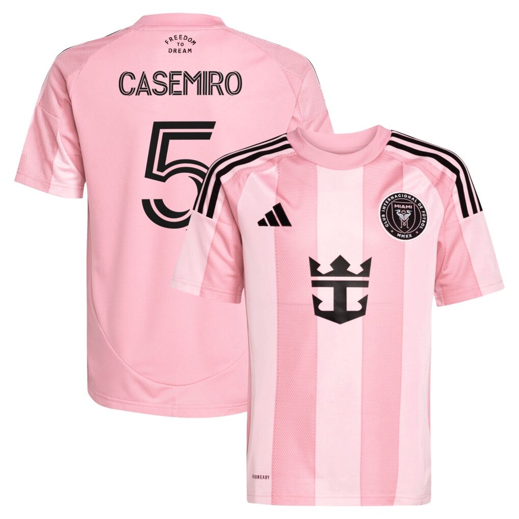 Casemiro Inter Miami CF adidas Youth 2025 Euphoria Replica Jersey - Light Pink