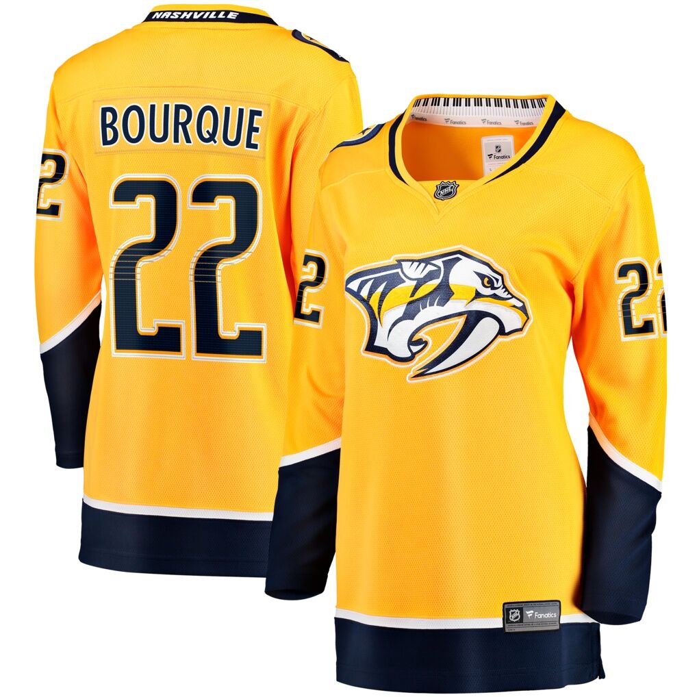 Mavrik Bourque Nashville Predators Fashion7 Women's Home Breakaway Jersey