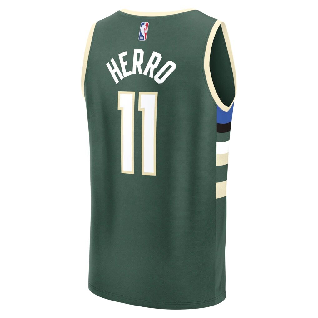 Tyler Herro Milwaukee Bucks Fashion7 Fast Break Replica Jersey - Icon Edition - Hunter Green