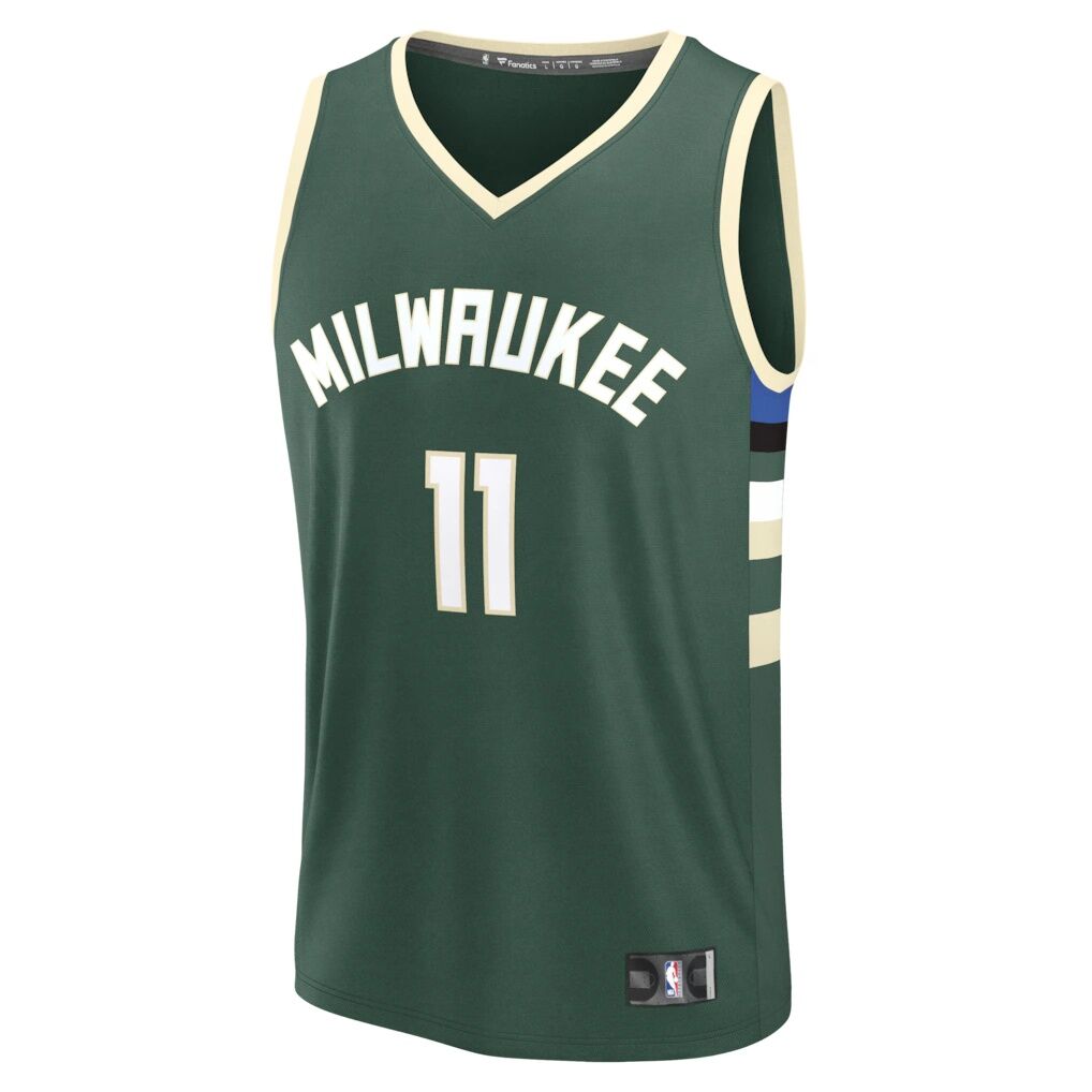 Tyler Herro Milwaukee Bucks Fashion7 Fast Break Replica Jersey - Icon Edition - Hunter Green