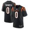 DJ Turner II Cincinnati Bengals Nike Team Game Jersey - Black - Front View