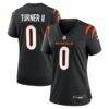 DJ Turner II Cincinnati Bengals Nike Women's Team Game Jersey - Black - Front View