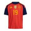Lamine Yamal Spain National Team adidas Youth 2026 FIFA World Cup Champions Replica Jersey - Red - Side View