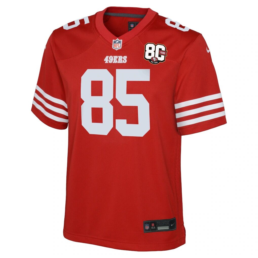 George Kittle San Francisco 49ers Nike Youth 80th Anniversary Game Jersey - Scarlet