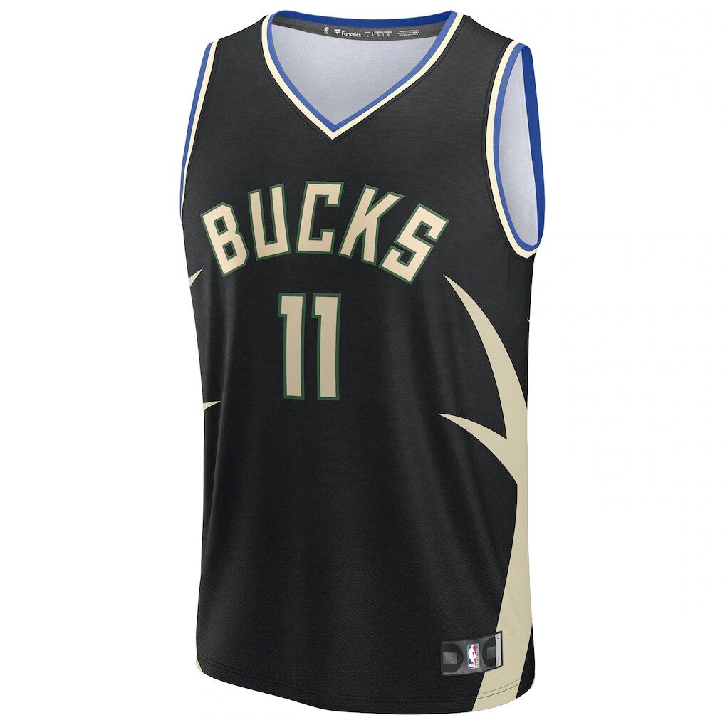 Tyler Herro Milwaukee Bucks Fashion7 Youth Fast Break Replica Jersey - Black - Statement Edition