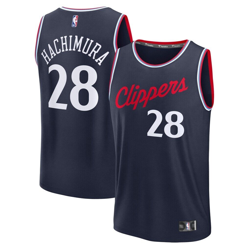 Rui Hachimura LA Clippers Fashion7 Youth Fast Break Replica Jersey - Navy - Icon Edition
