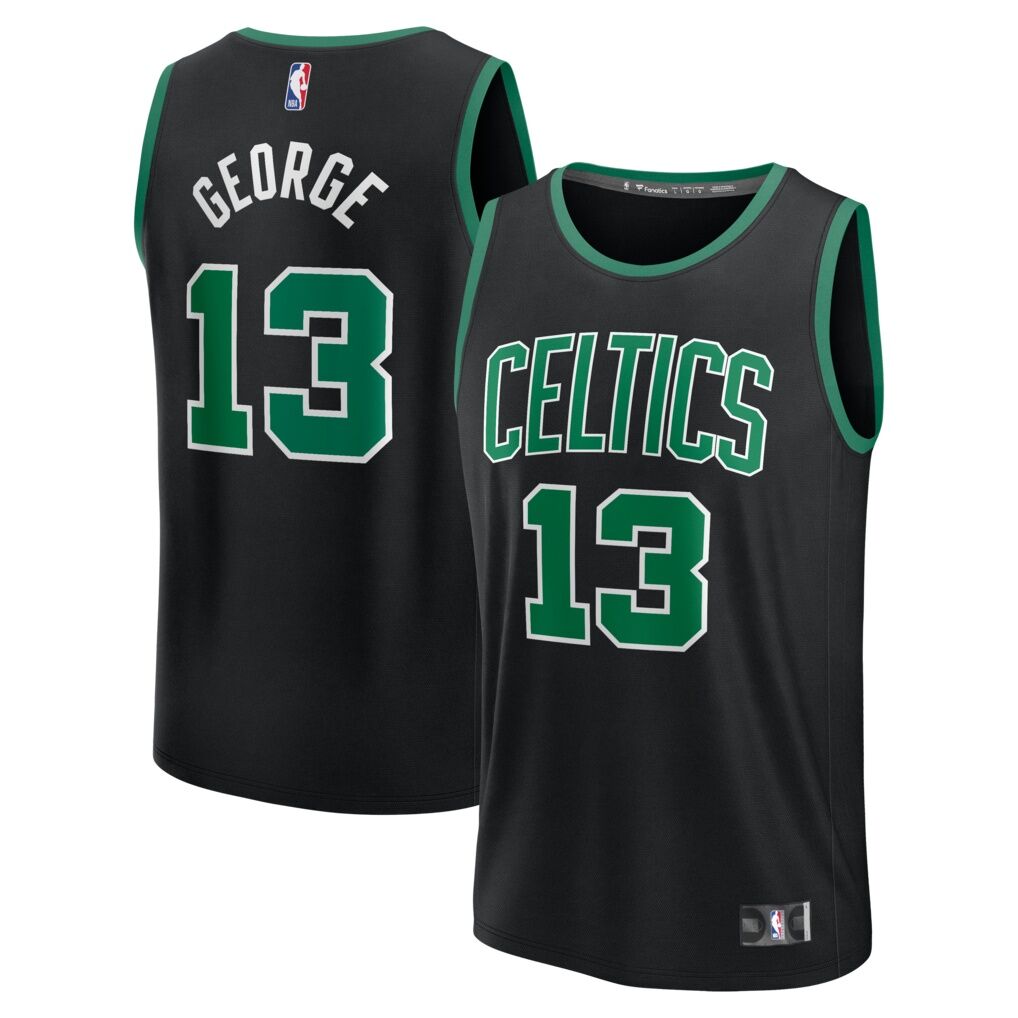 Paul George Boston Celtics Fashion7 Youth Fast Break Replica Jersey - Black - Statement Edition