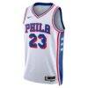 LeBron James Philadelphia 76ers Nike Unisex Swingman Jersey - White - Side View