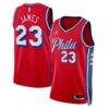 LeBron James Philadelphia 76ers Jordan Brand Unisex Swingman Jersey - Red - Front View