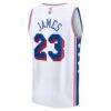 LeBron James Philadelphia 76ers Fashion7 Youth Fast Break Jersey - White - Detail View