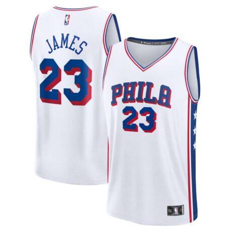 LeBron James Philadelphia 76ers Fashion7 Youth Fast Break Jersey - White - Front View