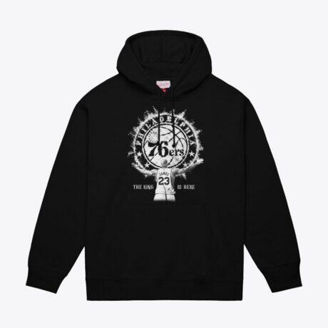 LeBron James Philadelphia 76ers Mitchell & Ness Witness Hoodie - Black - Front View