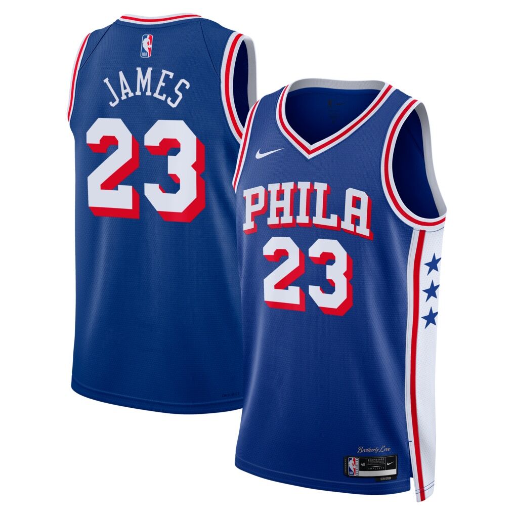 LeBron James Philadelphia 76ers Nike Youth Swingman Jersey - Icon Edition - Royal