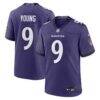 Zion Young Baltimore Ravens Nike Team Game Jersey - Purple - Front View