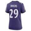 Chandler Rivers Baltimore Ravens Nike Women's Team Game Jersey - Purple - Detail View
