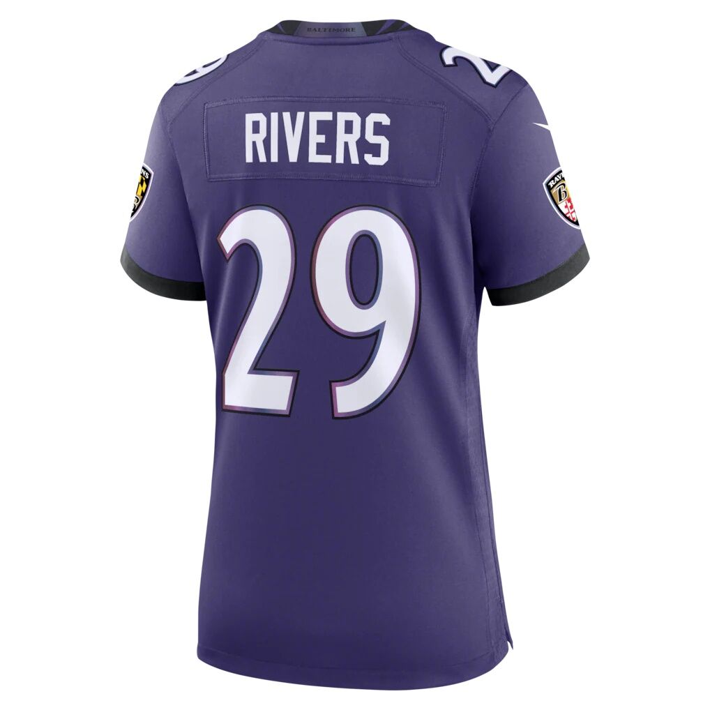 Chandler Rivers Baltimore Ravens Nike Women's Team Game Jersey