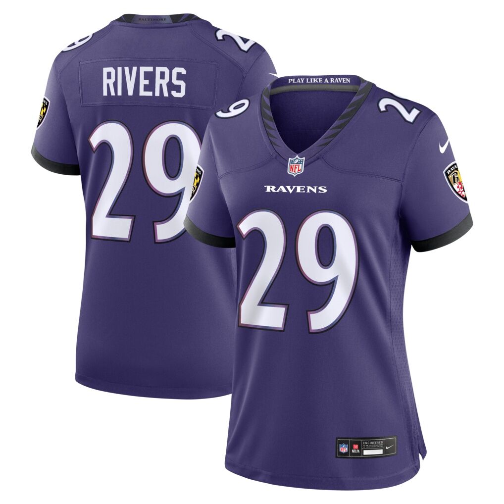 Chandler Rivers Baltimore Ravens Nike Women's Team Game Jersey