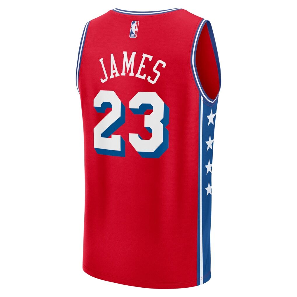 LeBron James Philadelphia 76ers Fashion7 Youth Fast Break Replica Jersey - Red - Statement Edition