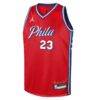 LeBron James Philadelphia 76ers Jordan Brand Youth Swingman Jersey - Red - - Side View