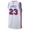 LeBron James Philadelphia 76ers Nike Youth Swingman Jersey - White - - Detail View