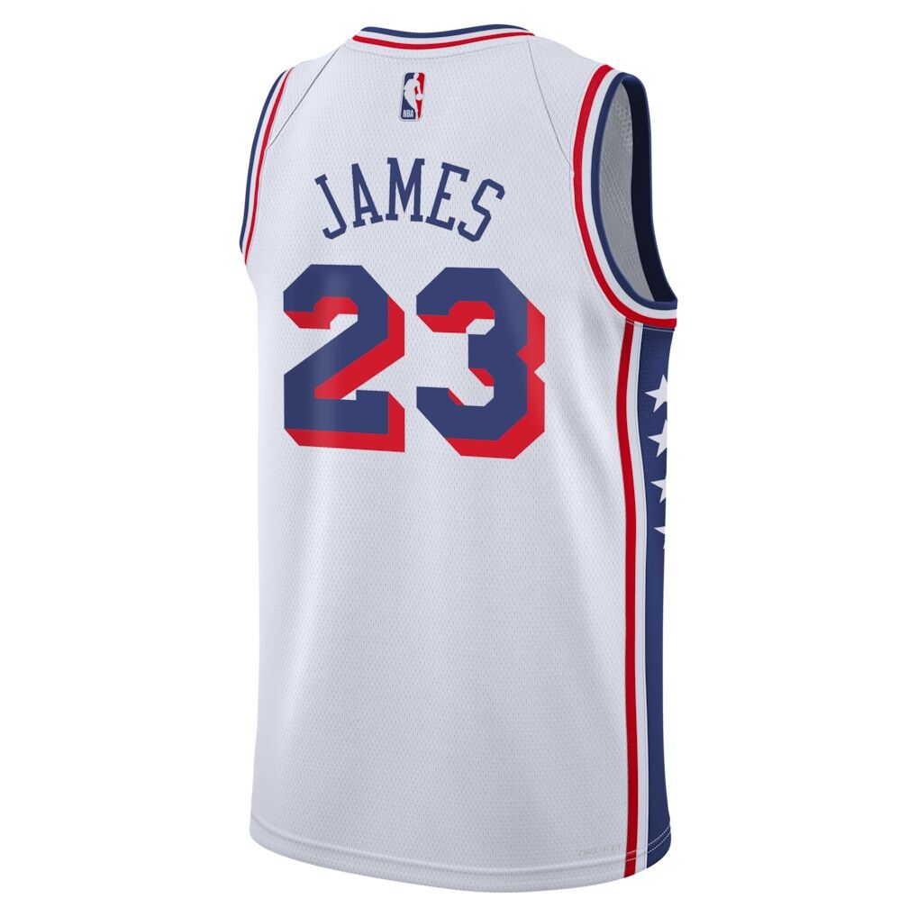 LeBron James Philadelphia 76ers Nike Youth Swingman Jersey - White - Association Edition
