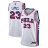 LeBron James Philadelphia 76ers Nike Youth Swingman Jersey - White - - Front View