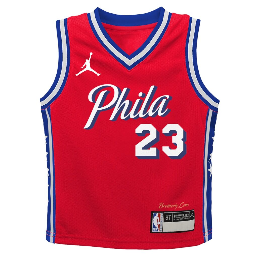LeBron James Philadelphia 76ers Jordan Brand Preschool Swingman Jersey - Red - Statement Edition