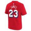 LeBron James Philadelphia 76ers Jordan Brand Youth Statement Name & Number T-Shirt - Red - Detail View
