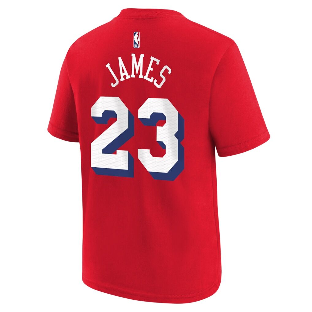 LeBron James Philadelphia 76ers Jordan Brand Youth Statement Name & Number T-Shirt