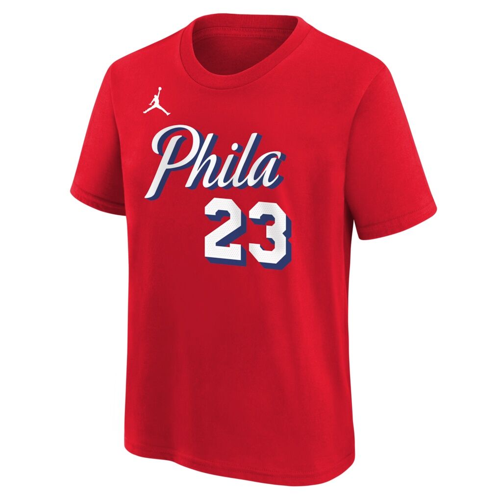 LeBron James Philadelphia 76ers Jordan Brand Youth Statement Name & Number T-Shirt