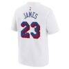 LeBron James Philadelphia 76ers Nike Youth Association Name & Number T-Shirt - White - Detail View