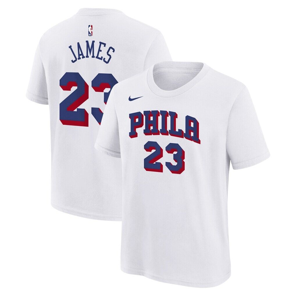 LeBron James Philadelphia 76ers Nike Youth Association Name & Number T-Shirt