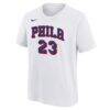 LeBron James Philadelphia 76ers Nike Youth Association Name & Number T-Shirt - White - Side View