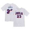 LeBron James Philadelphia 76ers Nike Preschool Association Name & Number T-Shirt - White - Front View