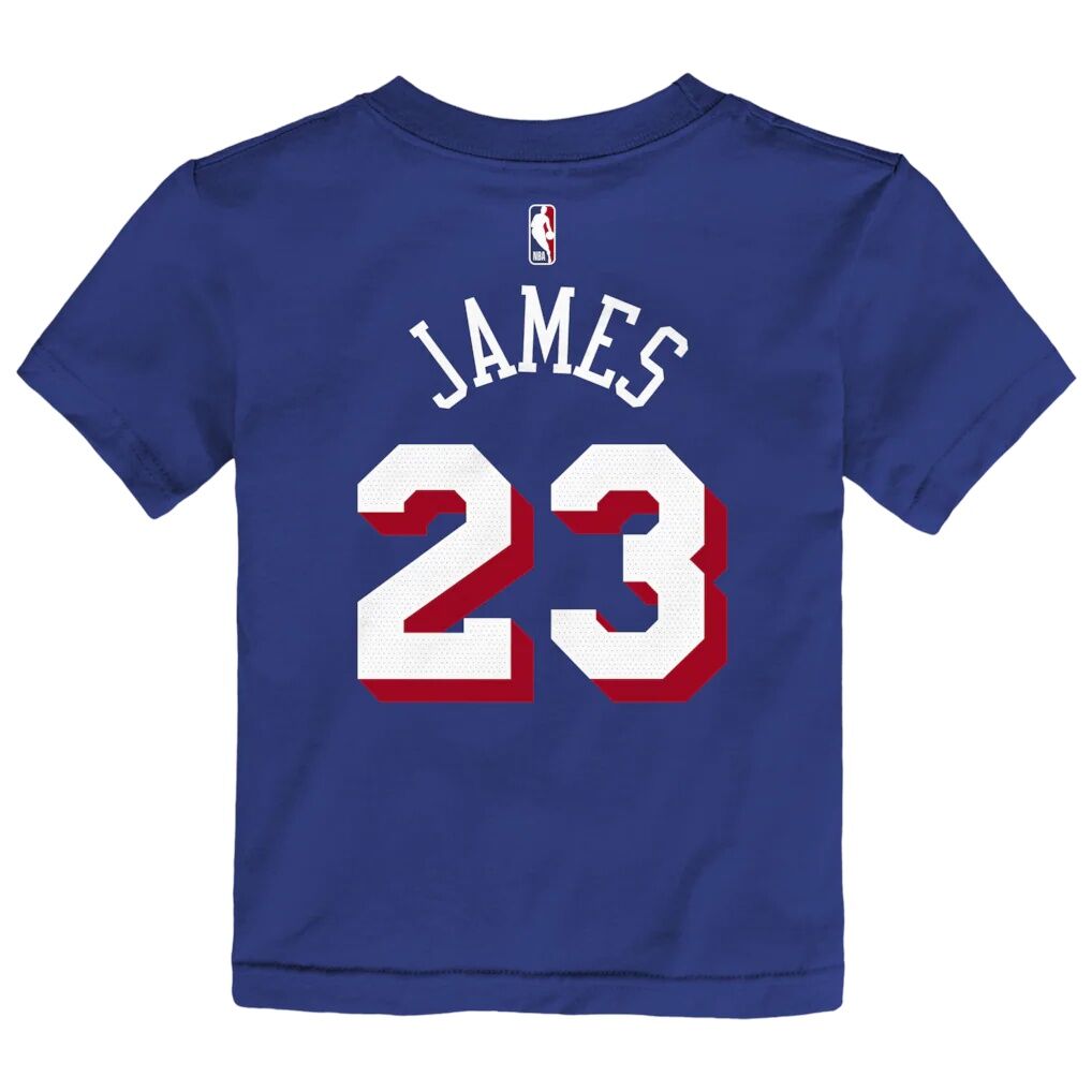 LeBron James Philadelphia 76ers Nike Toddler Icon Name & Number T-Shirt - Royal