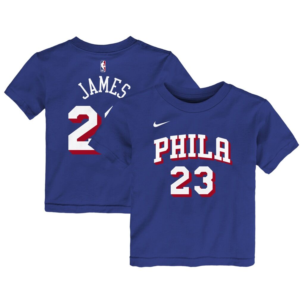 LeBron James Philadelphia 76ers Nike Toddler Icon Name & Number T-Shirt - Royal