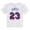 LeBron James Philadelphia 76ers Nike Toddler Association Name & Number T-Shirt - White - Detail View