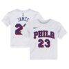 LeBron James Philadelphia 76ers Nike Toddler Association Name & Number T-Shirt - White - Front View