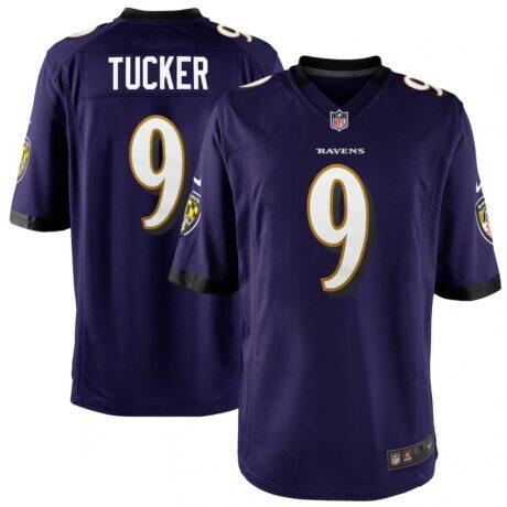 Justin Tucker Baltimore Ravens Nike Youth Game Jersey - Purple - Front View