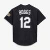 Wade Boggs Tampa Bay Rays Mitchell & Ness Authentic Batting Practice Jersey - Black - Detail View