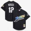 Wade Boggs Tampa Bay Rays Mitchell & Ness Authentic Batting Practice Jersey - Black - Front View