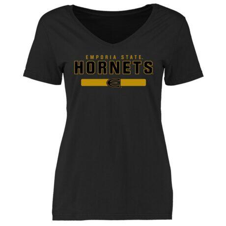 Emporia State Hornets Women's Team Strong T-Shirt - Black - Front View