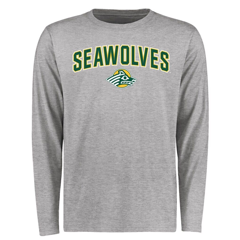 Alaska Anchorage Seawolves Proud Mascot Long Sleeve T-Shirt - Ash