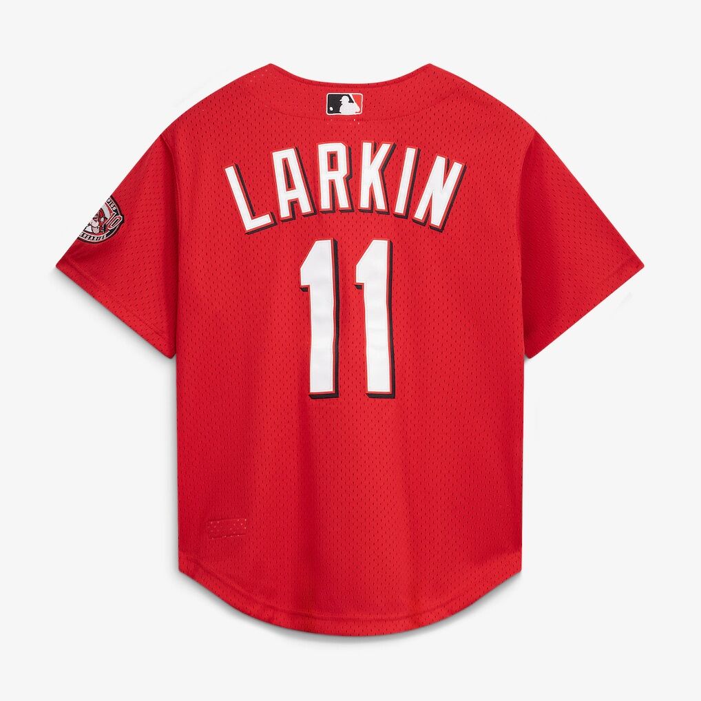 Barry Larkin Cincinnati Reds Mitchell & Ness Throwback Cooperstown Mesh Batting Practice Jersey