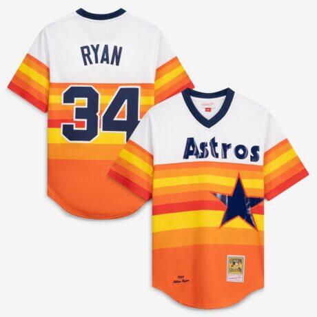 Nolan Ryan Houston Astros Mitchell & Ness Throwback Authentic Jersey - White - Front View