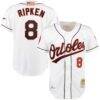 Cal Ripken Baltimore Orioles Mitchell & Ness Home Authentic Jersey - White - Front View