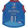 Oklahoma City Thunder Mesh Basketball Dog Jersey - - Front View