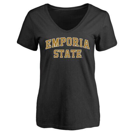 Emporia State Hornets Women's Everyday T-Shirt - Black - Front View