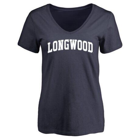 Longwood Lancers Women's Everyday V-Neck T-Shirt - Navy - Front View